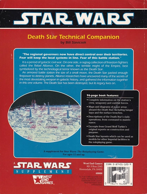 Star wars D6 - Death Star Technical Companion (B-Grade) (Genbrug)